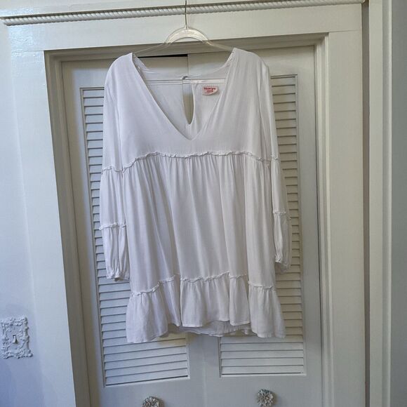 Showpo Summer Soul Dress White Ruffled Bottom Lightweight, Size 8 - Picture 4 of 16